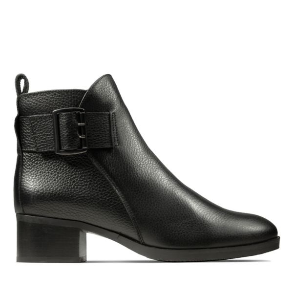 Clarks Womens Mila Charm Ankle Boots Black | UK-8652731 - Click Image to Close